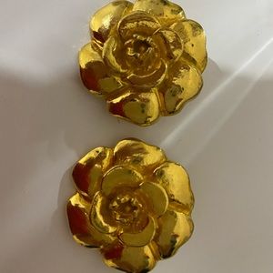 Gold clip on earring